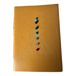 World Traveler Leather Chakra Journal Embossed Jeweled Notebook 140 Pages